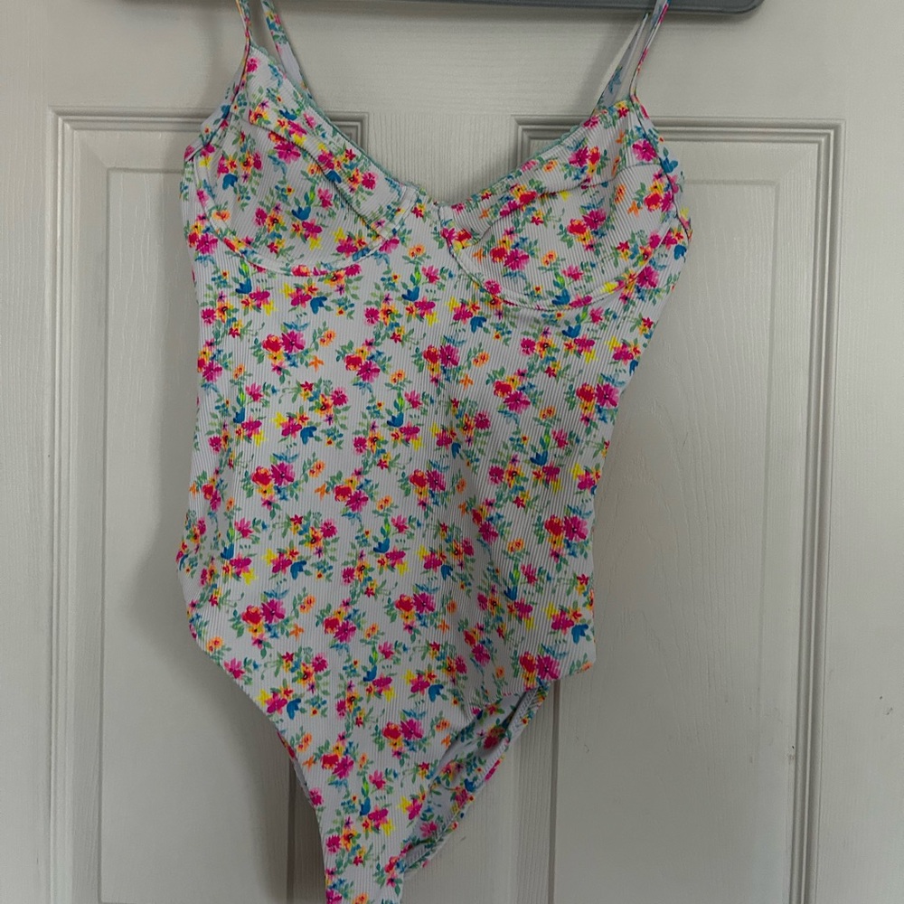 Kulani Kinis Floral One-Piece Swimsuit in White, Pink, Yellow, Green, Blue